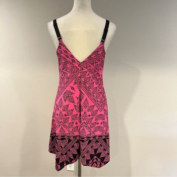 Apt 9 Pink and Black Patterned v-neck mini nightgown Dress size small - Picture 5 of 11